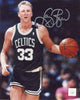 LARRY BIRD SIGNED 16X20 PHOTO - DRIBBLING CLOSE UP